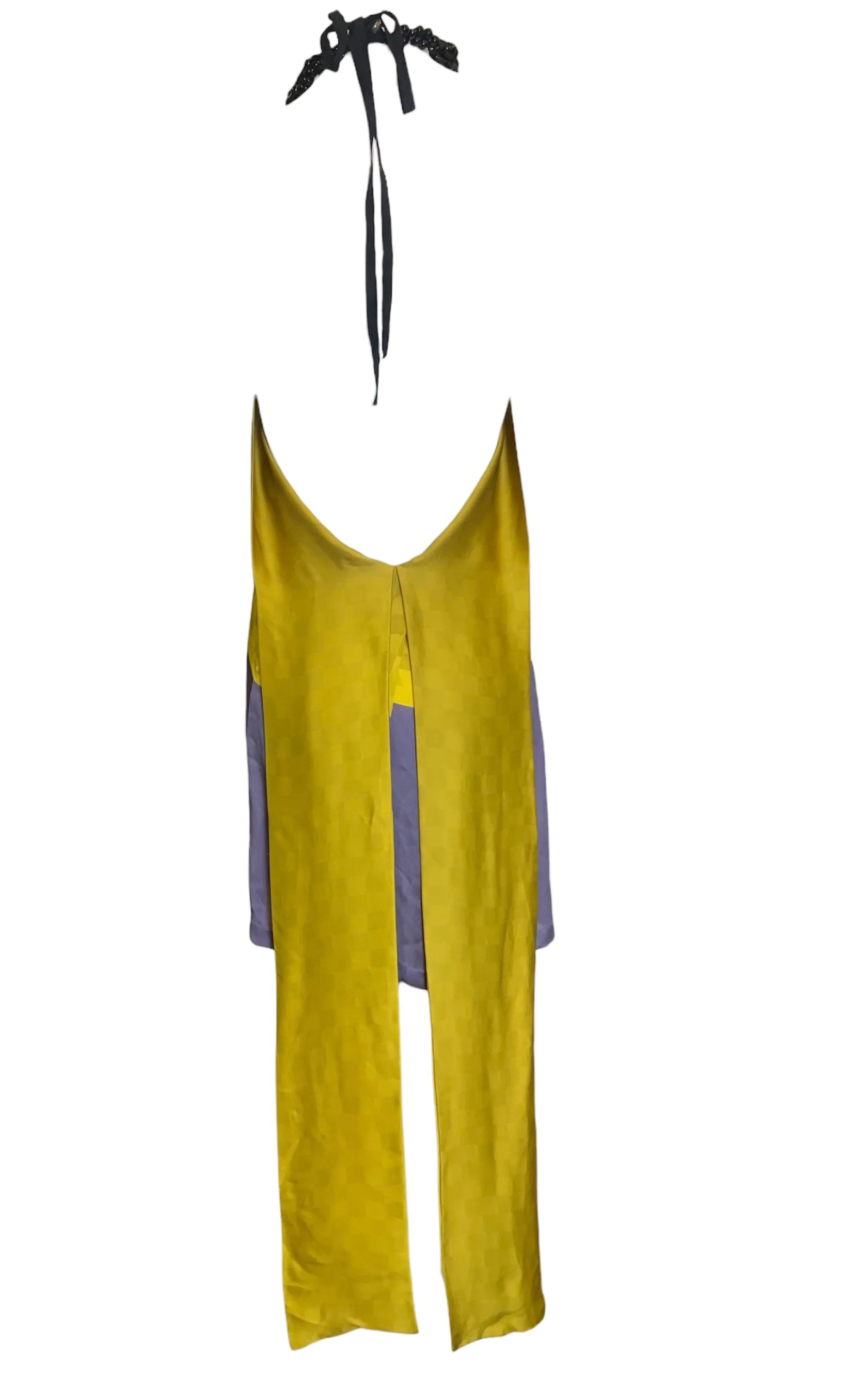 2000s Dries Van Noten Sexy Silk Halter Blouse with Beaded Straps