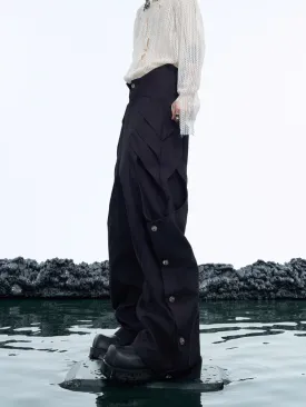 【24s Dec.】Shaped Niche Structure Pleated Loose Casual Pants