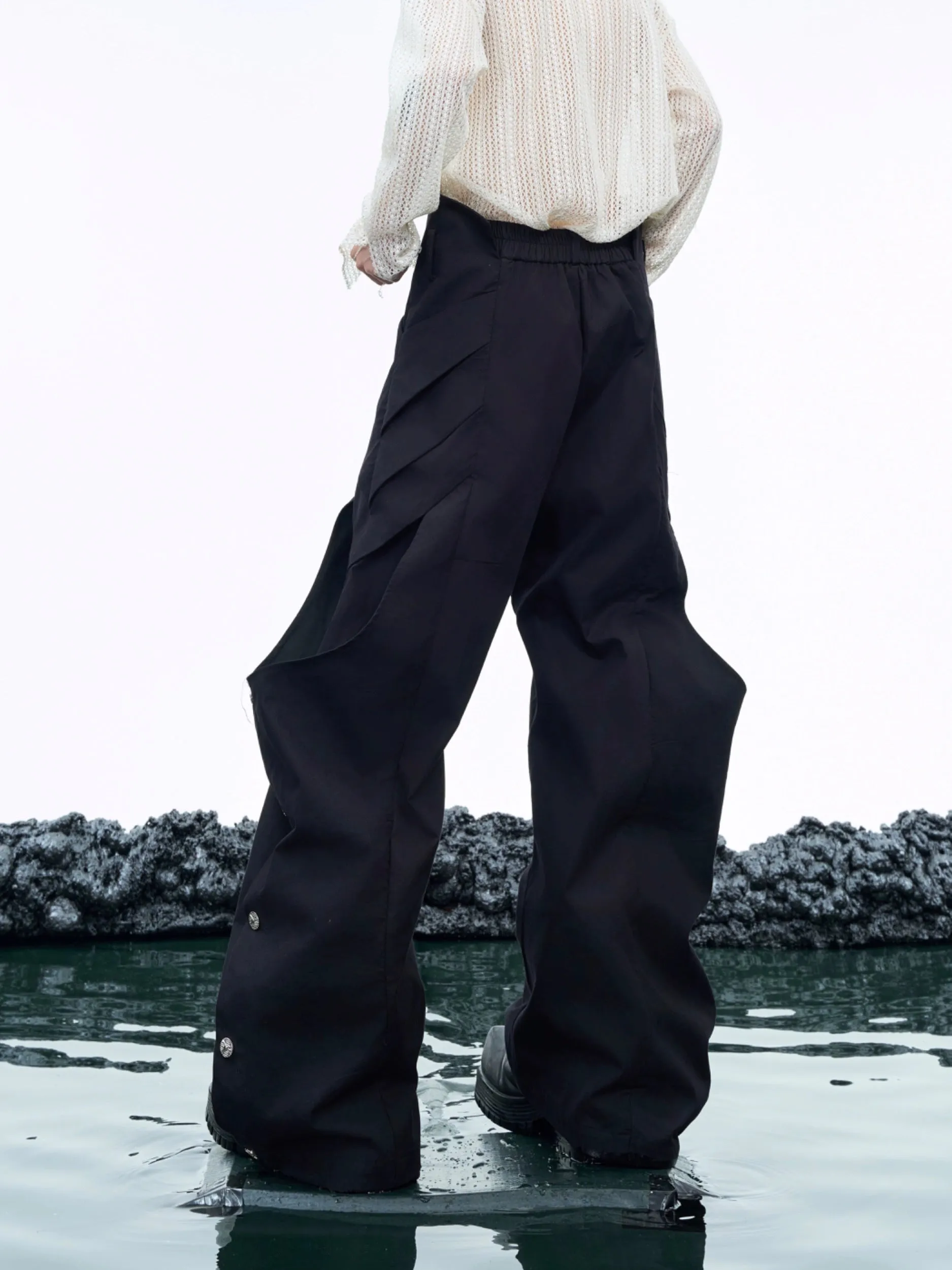 【24s Dec.】Shaped Niche Structure Pleated Loose Casual Pants