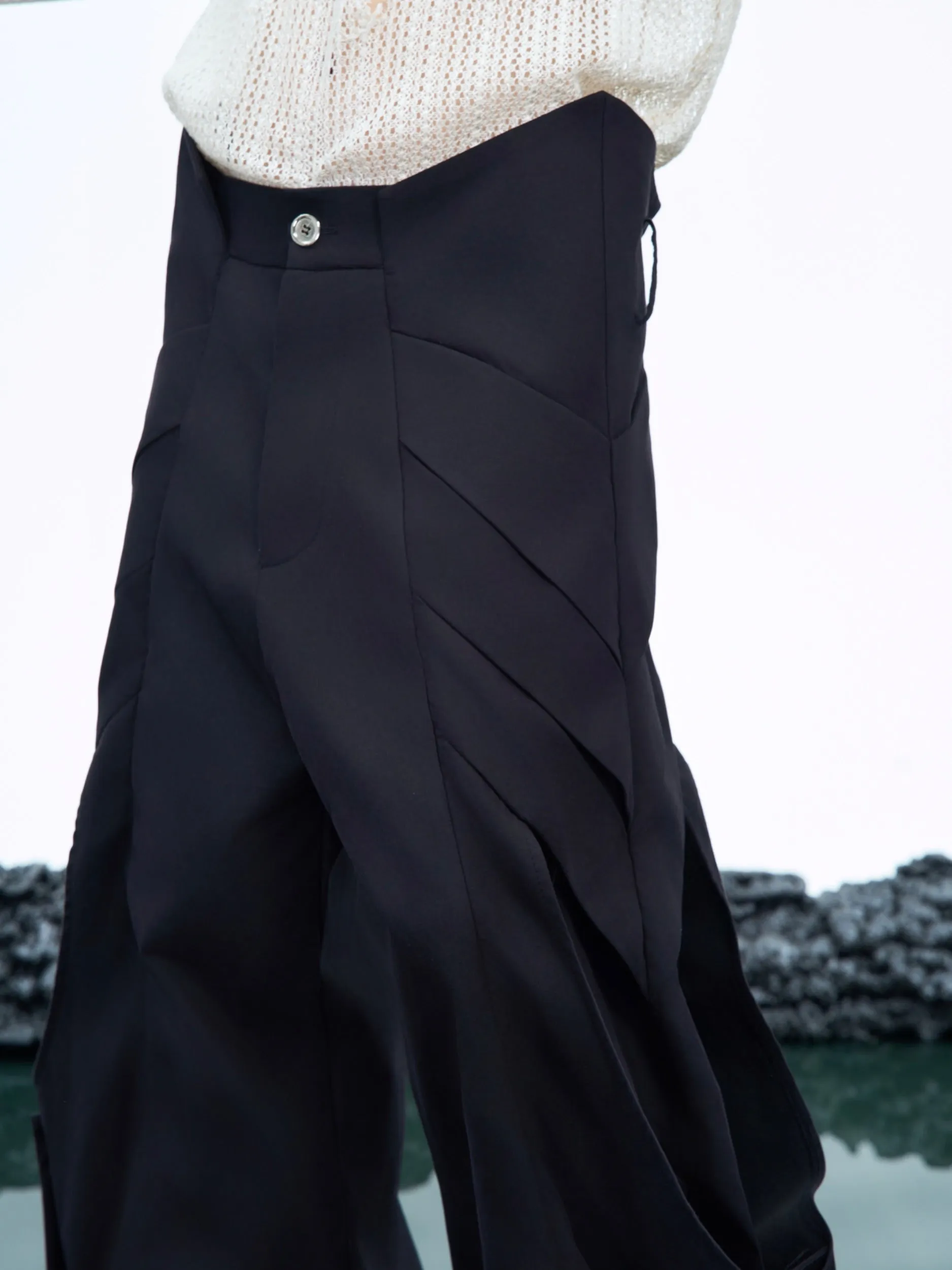【24s Dec.】Shaped Niche Structure Pleated Loose Casual Pants