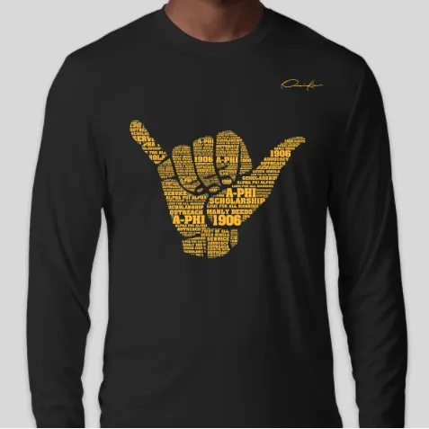 Alpha Hand Sign Long Sleeve T-Shirt