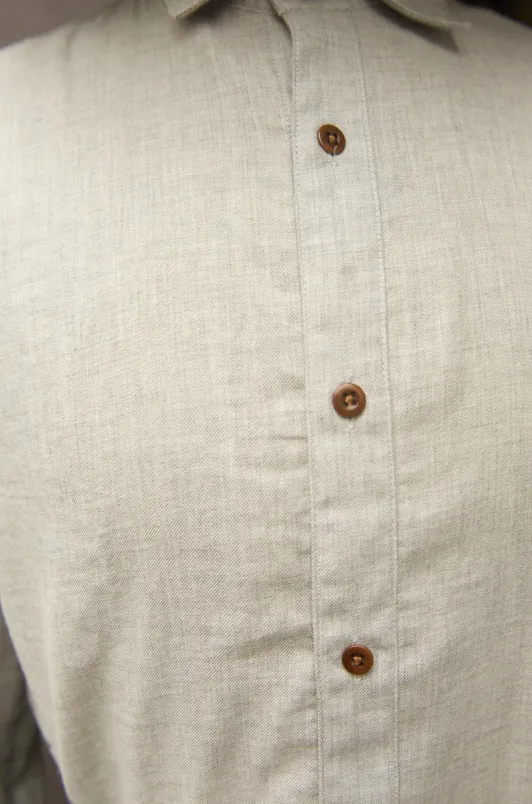 Artisan Twill Denham shirt - Pale Grey - XL