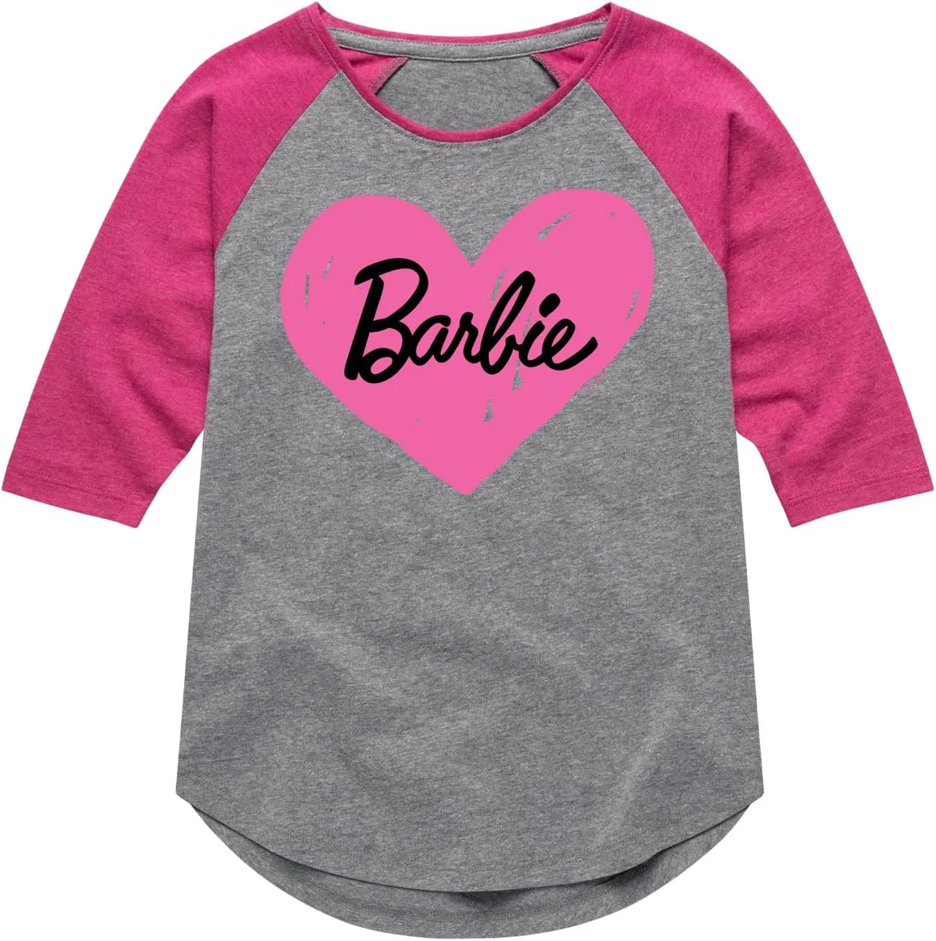 Barbie - Hand Painted Heart - Toddler and Youth Girls Raglan Graphic T-Shirt