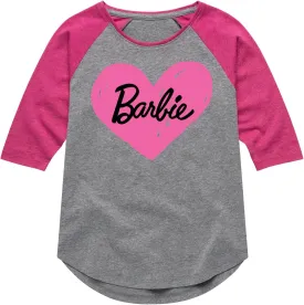Barbie - Hand Painted Heart - Toddler and Youth Girls Raglan Graphic T-Shirt