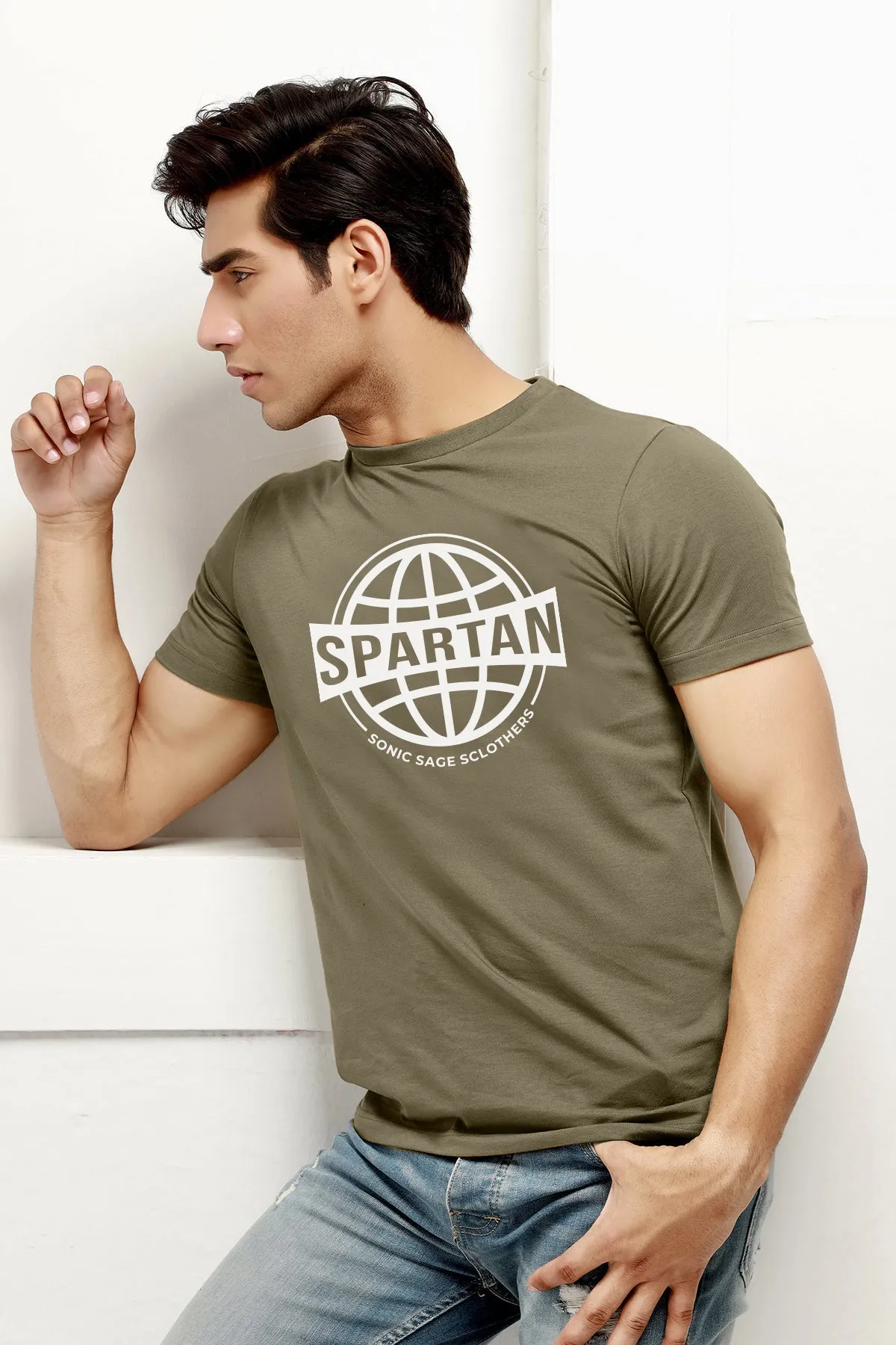 Basic Green Spartan Graphic T-Shirt - S23 - MT0308R