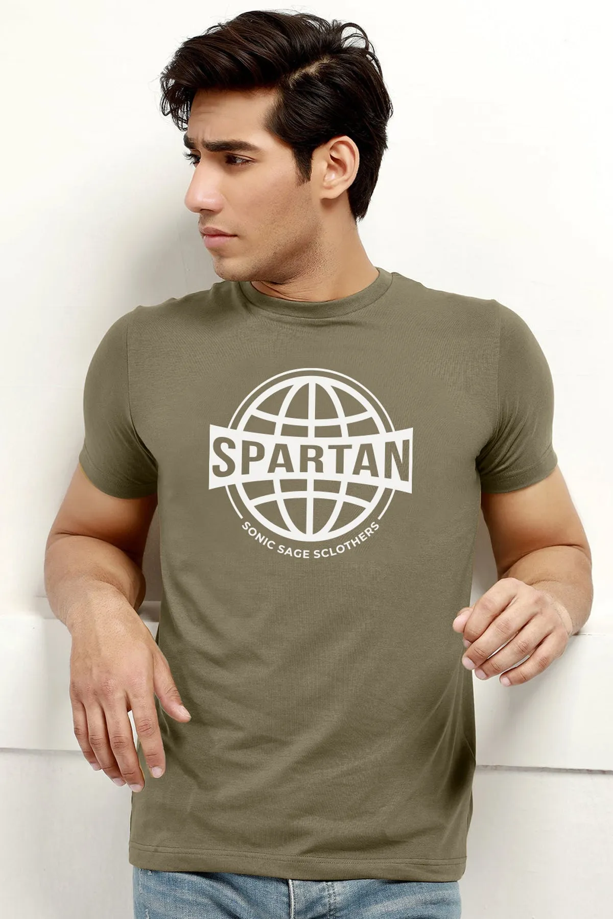 Basic Green Spartan Graphic T-Shirt - S23 - MT0308R