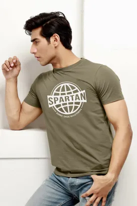 Basic Green Spartan Graphic T-Shirt - S23 - MT0308R