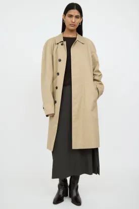 Beige Button Trench Coat