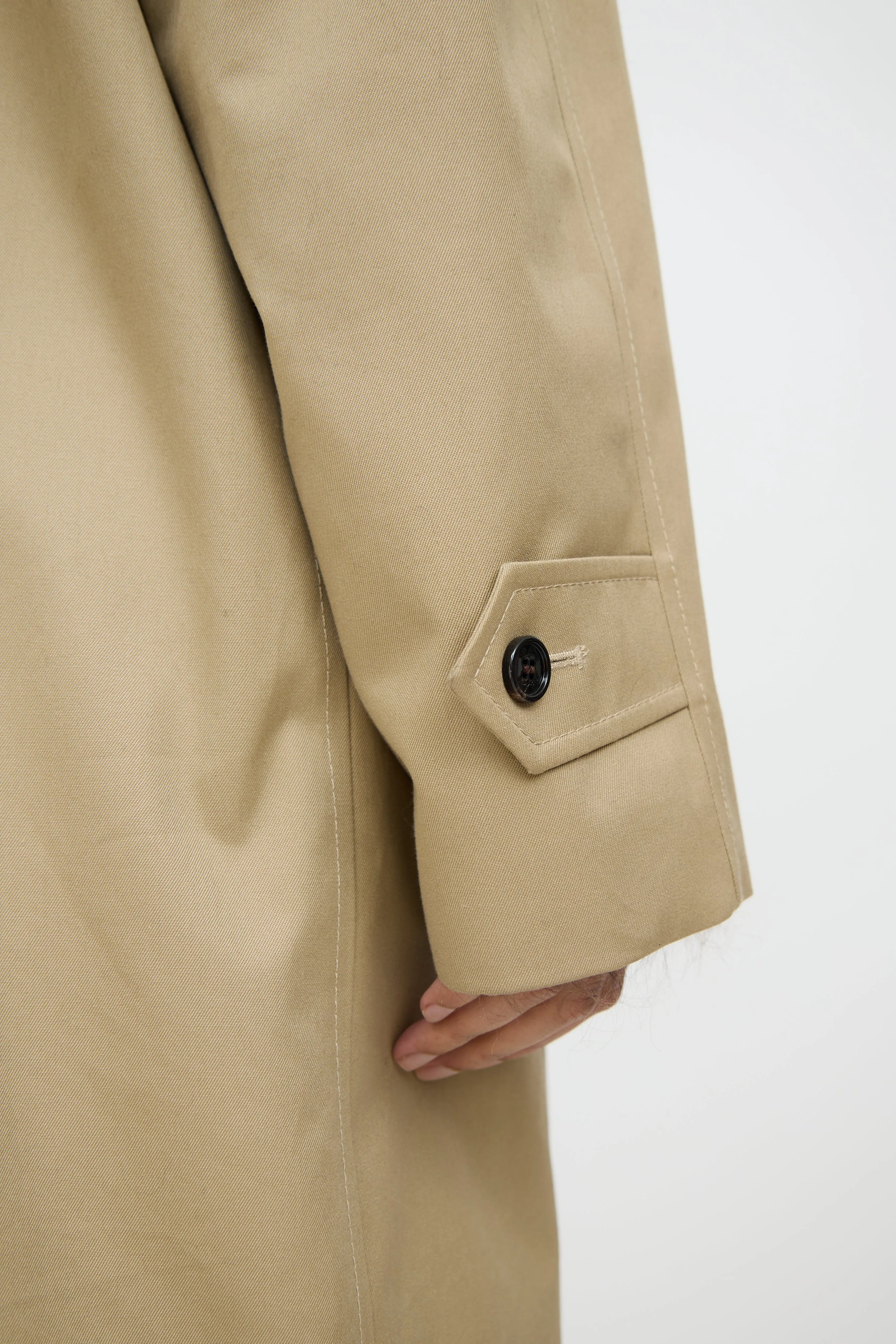 Beige Button Trench Coat