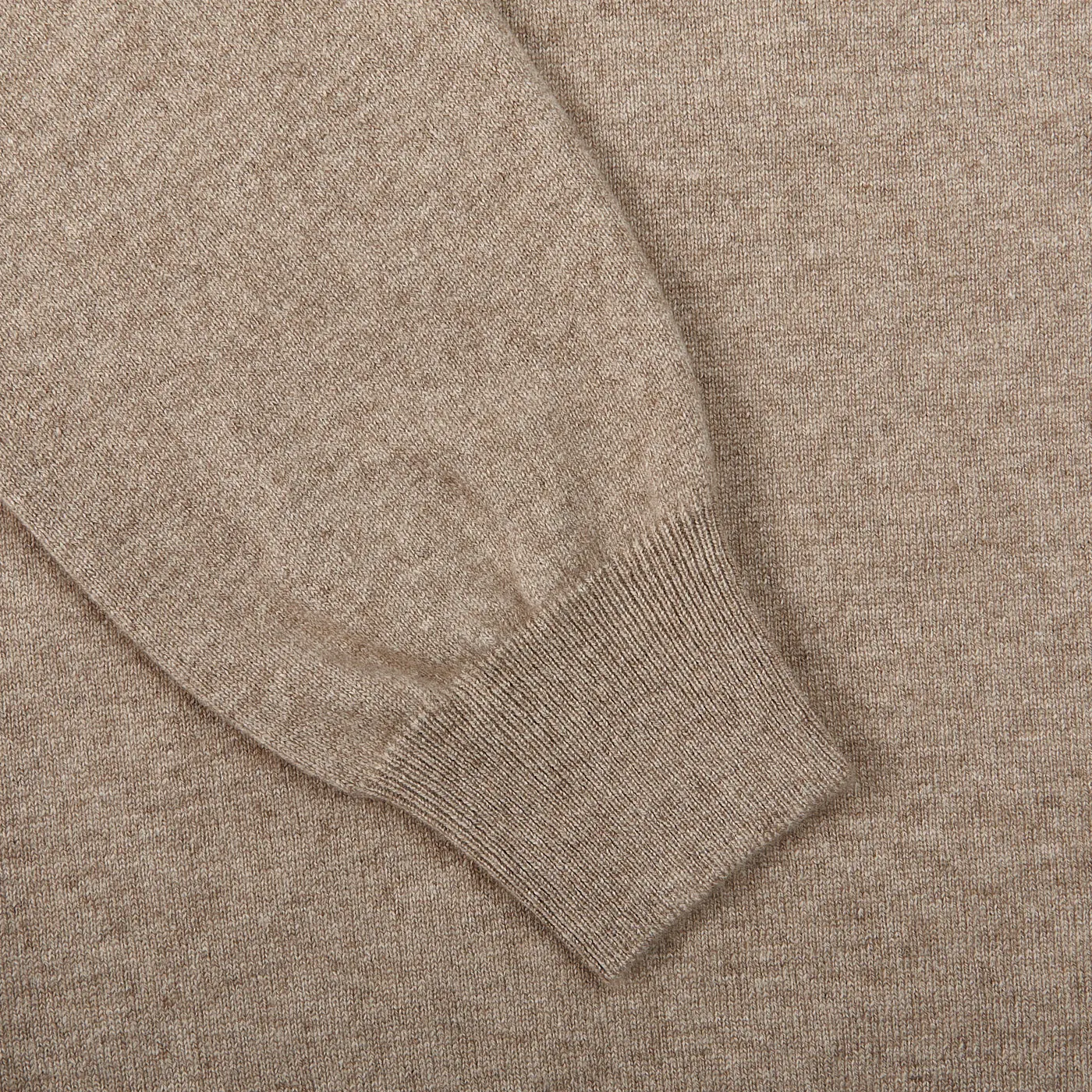Beige Melange Cashmere 1/4 Zip Sweater