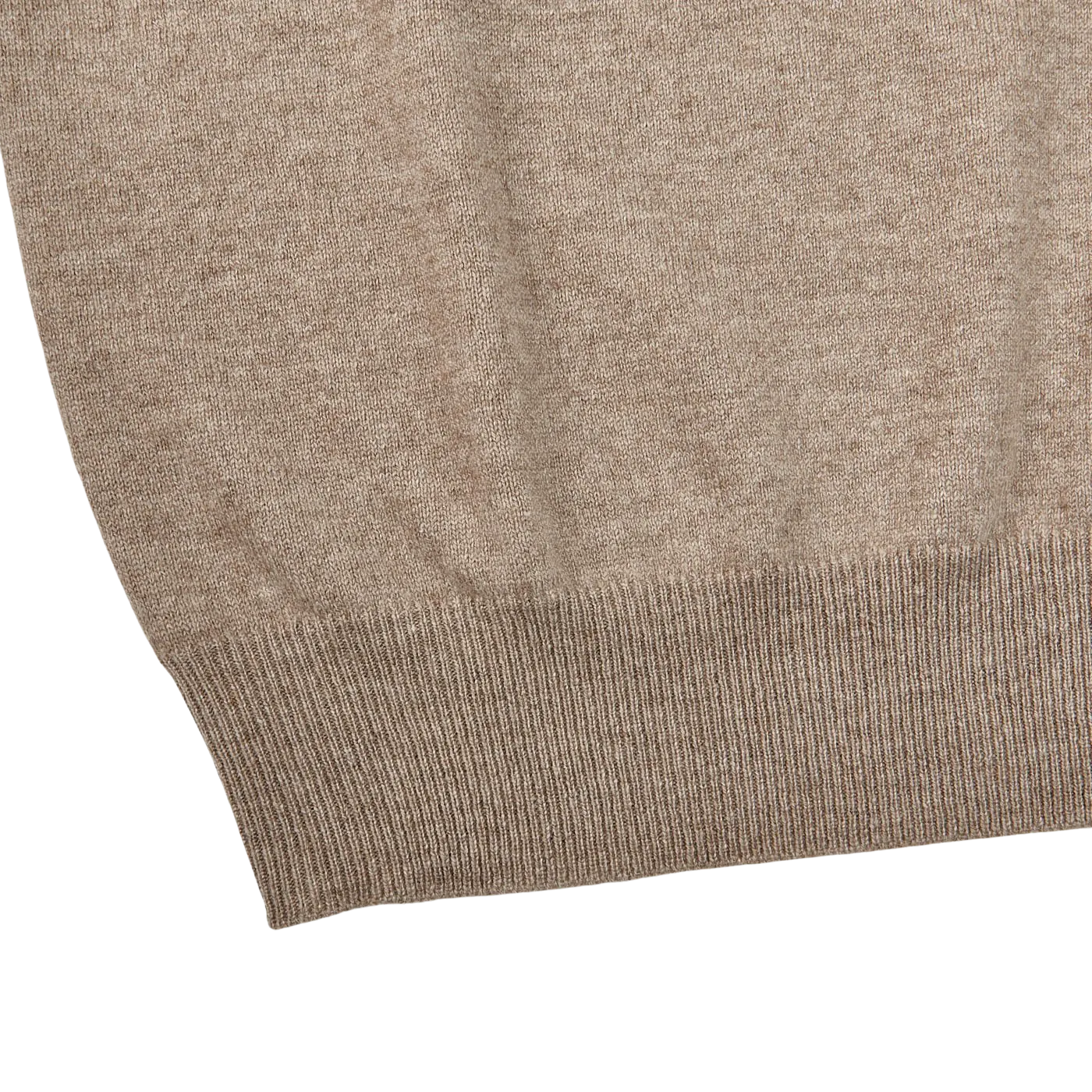 Beige Melange Cashmere 1/4 Zip Sweater