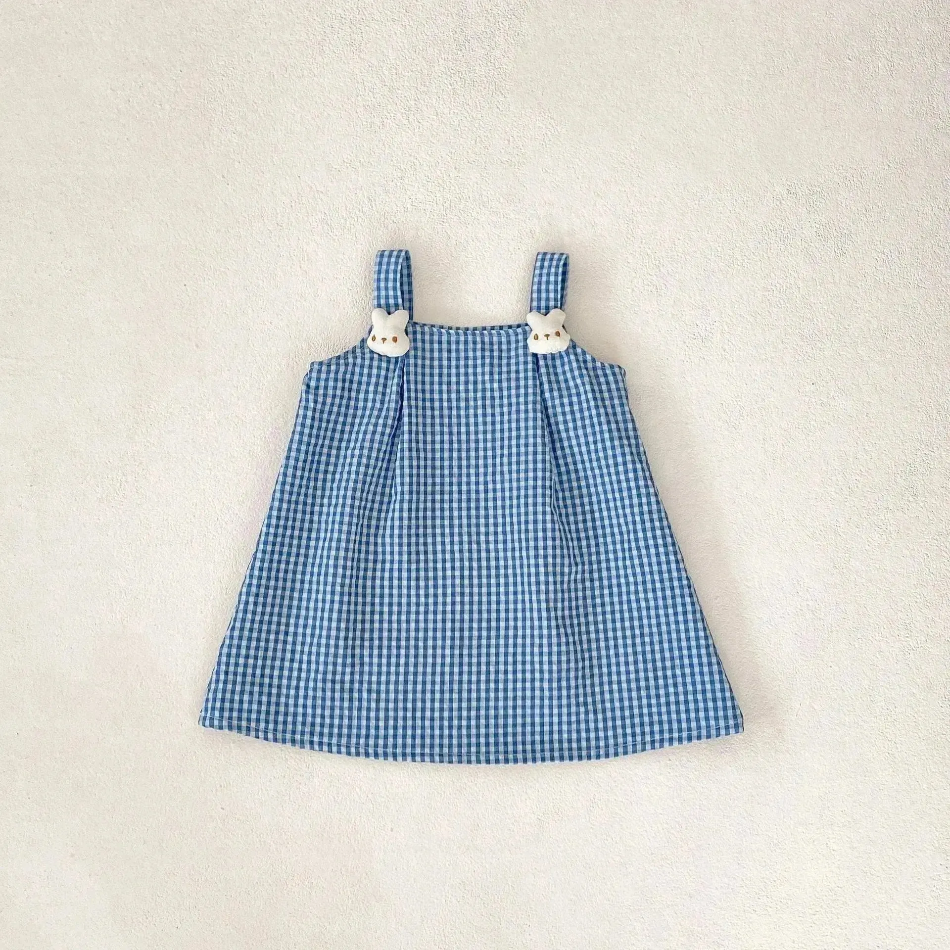 Cartoon Suspender Plaid A- Line Skirt