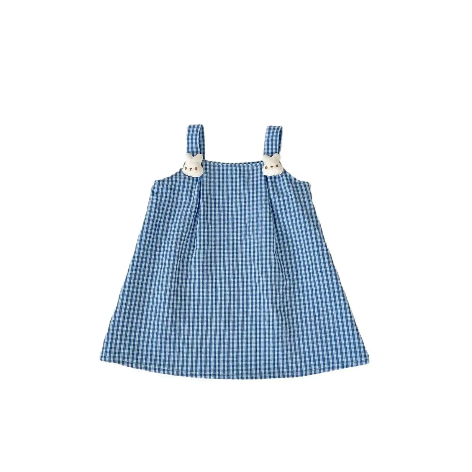 Cartoon Suspender Plaid A- Line Skirt