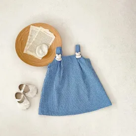 Cartoon Suspender Plaid A- Line Skirt