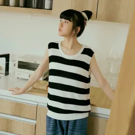 Casual Cooling Colorblock Knit Sleeveless Vest Top