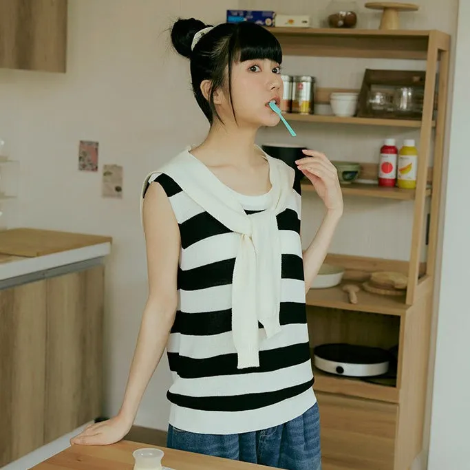 Casual Cooling Colorblock Knit Sleeveless Vest Top