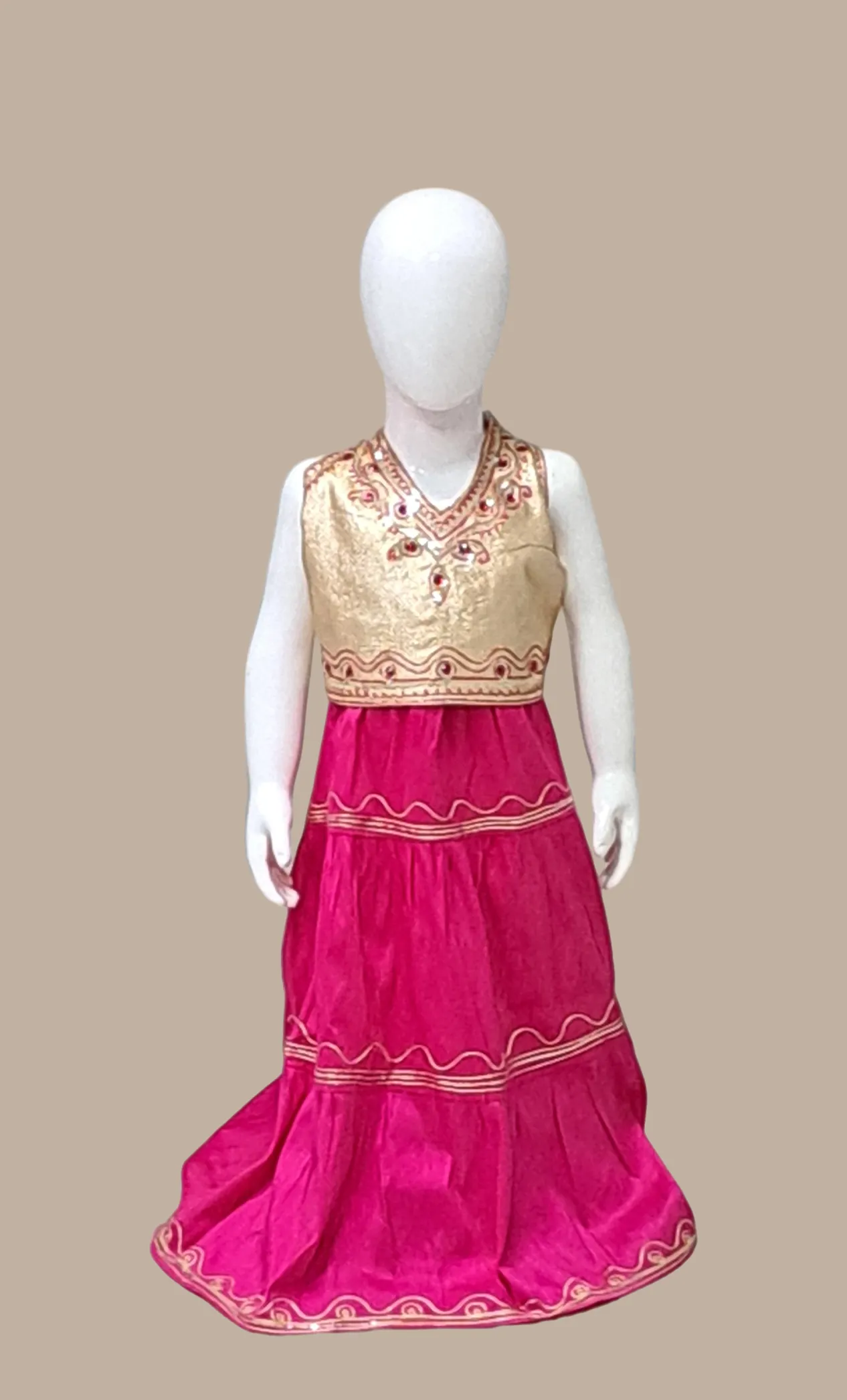 Cerise Embroidered Chania Choli