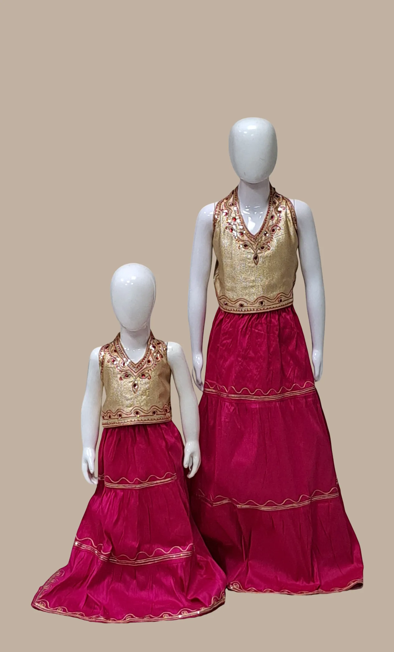 Cerise Embroidered Chania Choli
