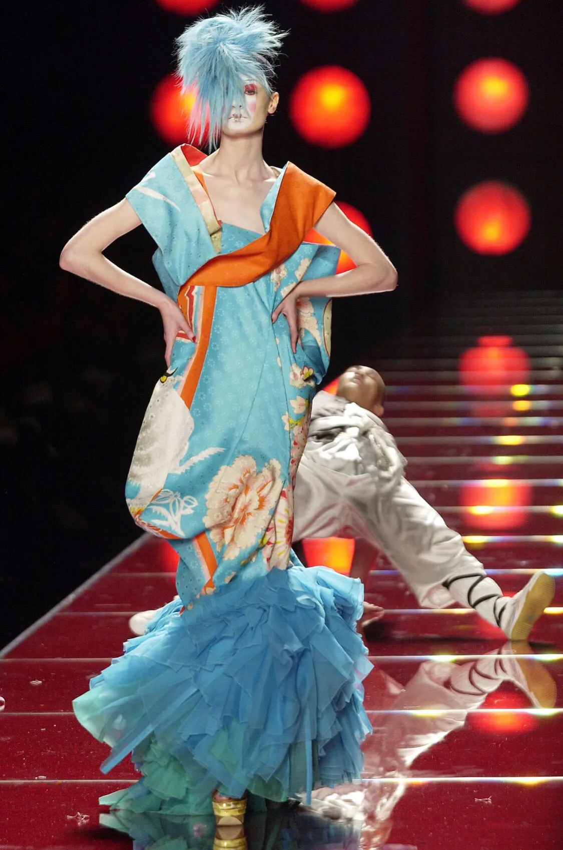 Christian Dior Boutique 2003 Asian print silk gown