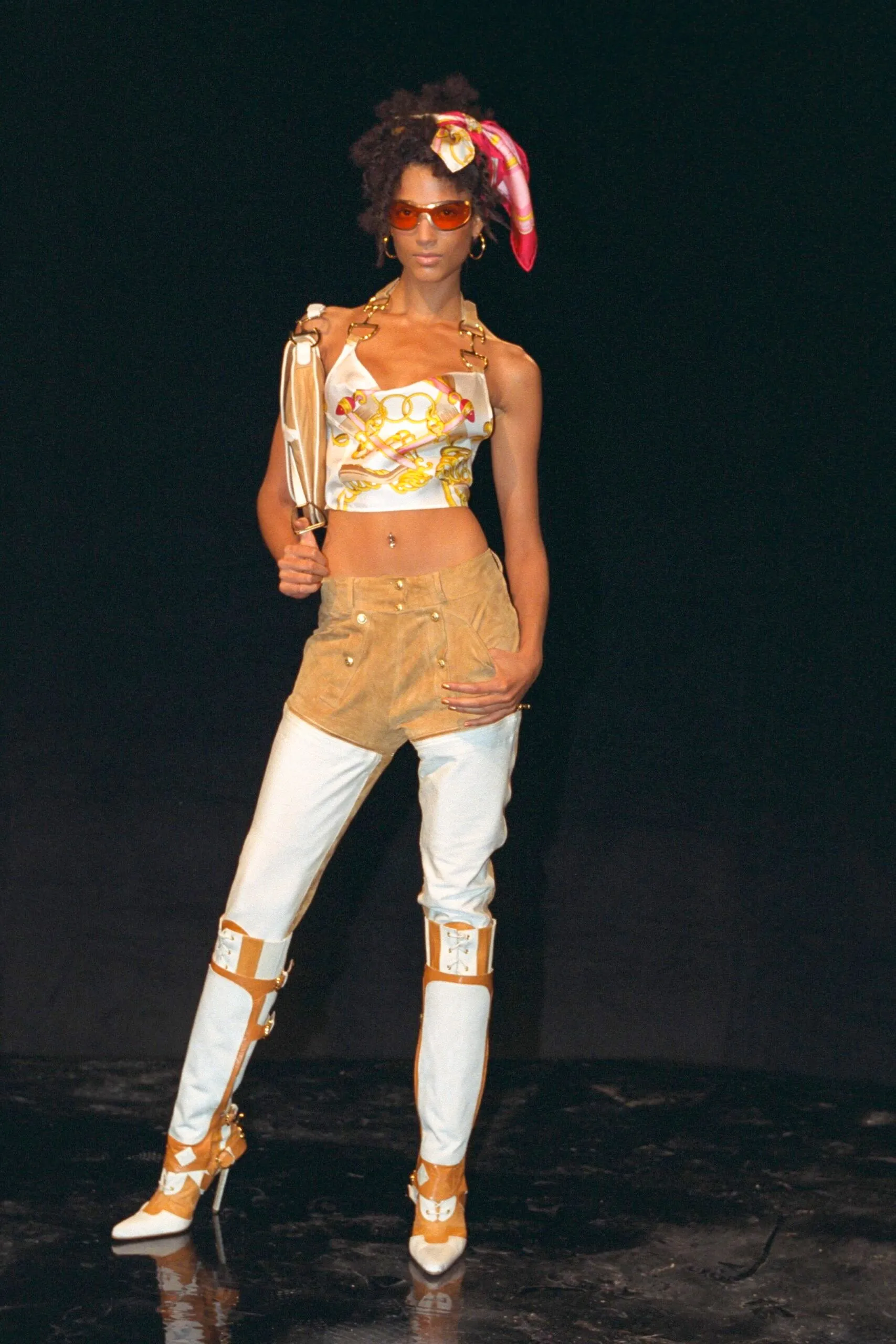 Christian Dior Spring 2000 Runway Saddle Halter Top