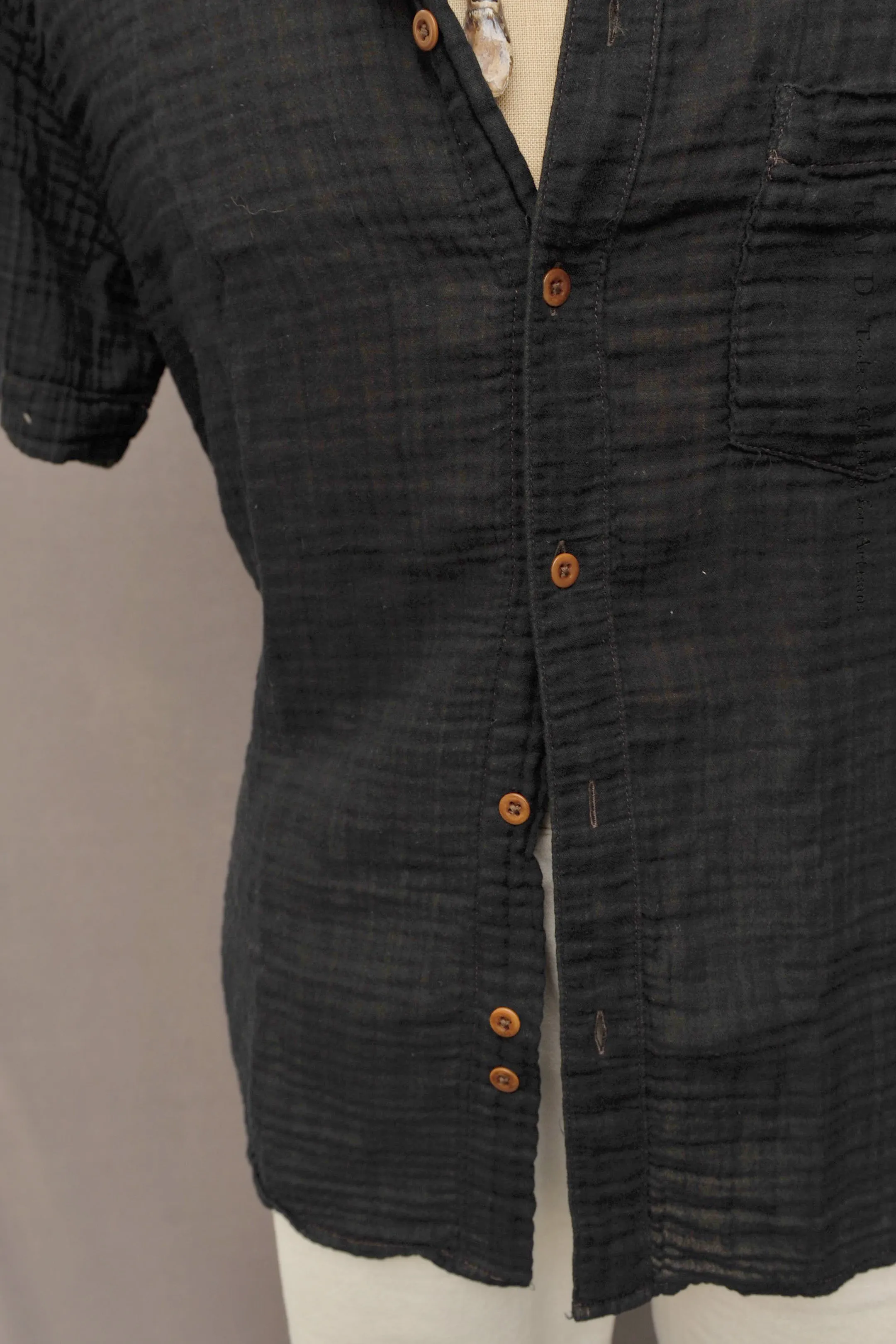 Crinkled Gauze Skid Row shirt - S, M, L (shorter version)