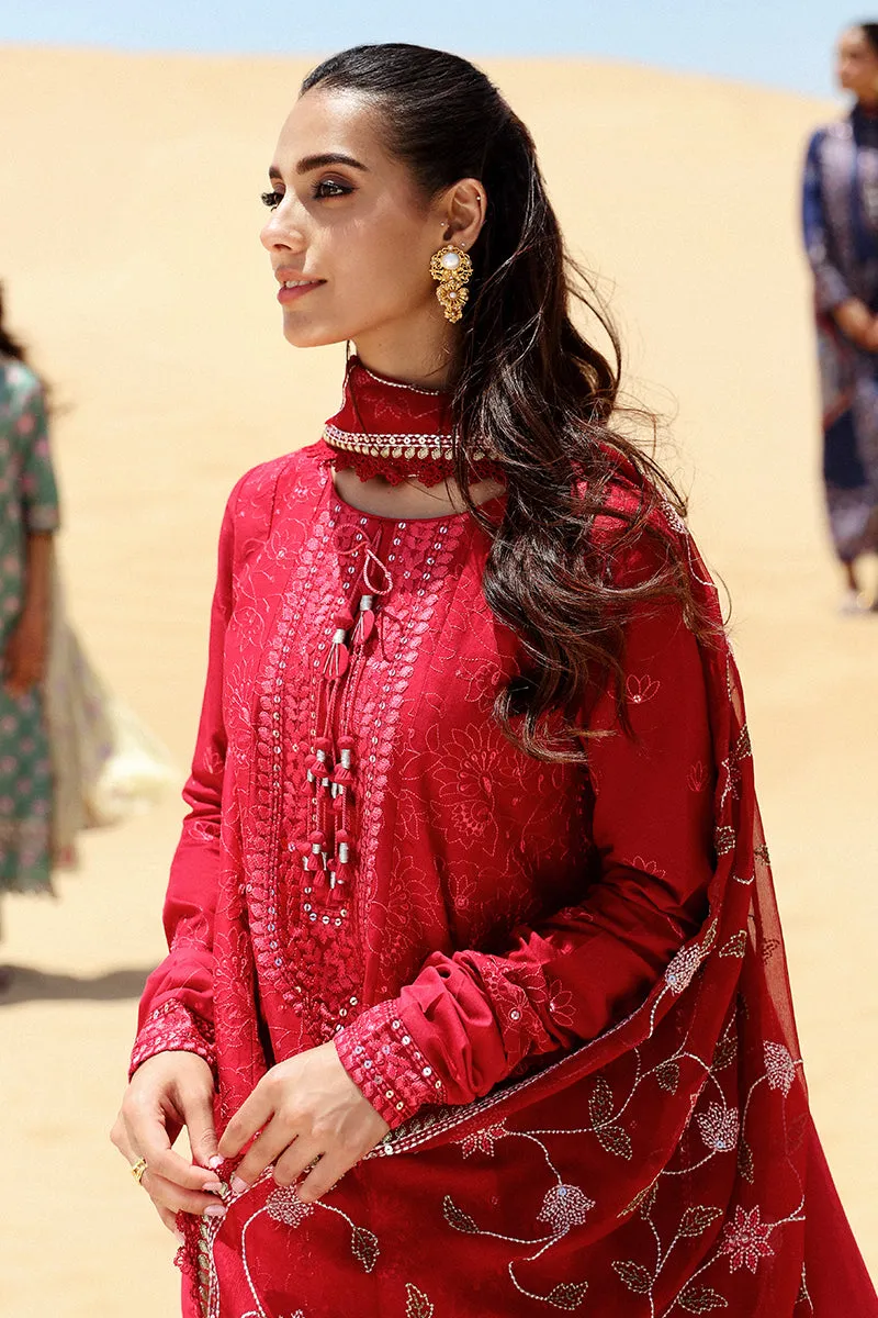 Cross Stitch Eid Lawn Edit – VERMILLION SCARLET-3 PIECE EMBROIDERED LAWN SUIT