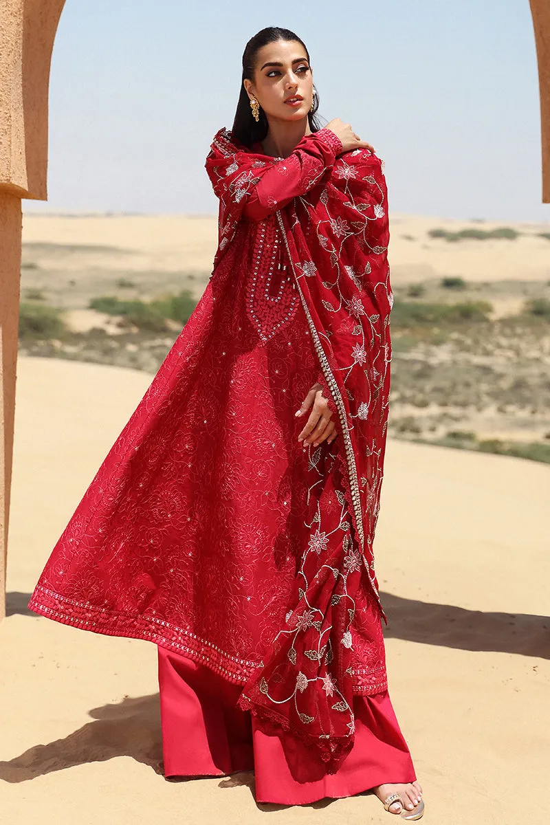 Cross Stitch Eid Lawn Edit – VERMILLION SCARLET-3 PIECE EMBROIDERED LAWN SUIT