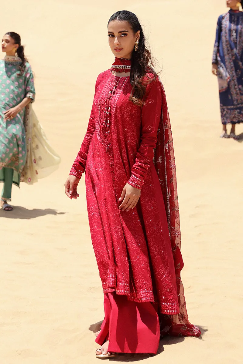 Cross Stitch Eid Lawn Edit – VERMILLION SCARLET-3 PIECE EMBROIDERED LAWN SUIT