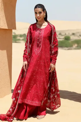 Cross Stitch Eid Lawn Edit – VERMILLION SCARLET-3 PIECE EMBROIDERED LAWN SUIT