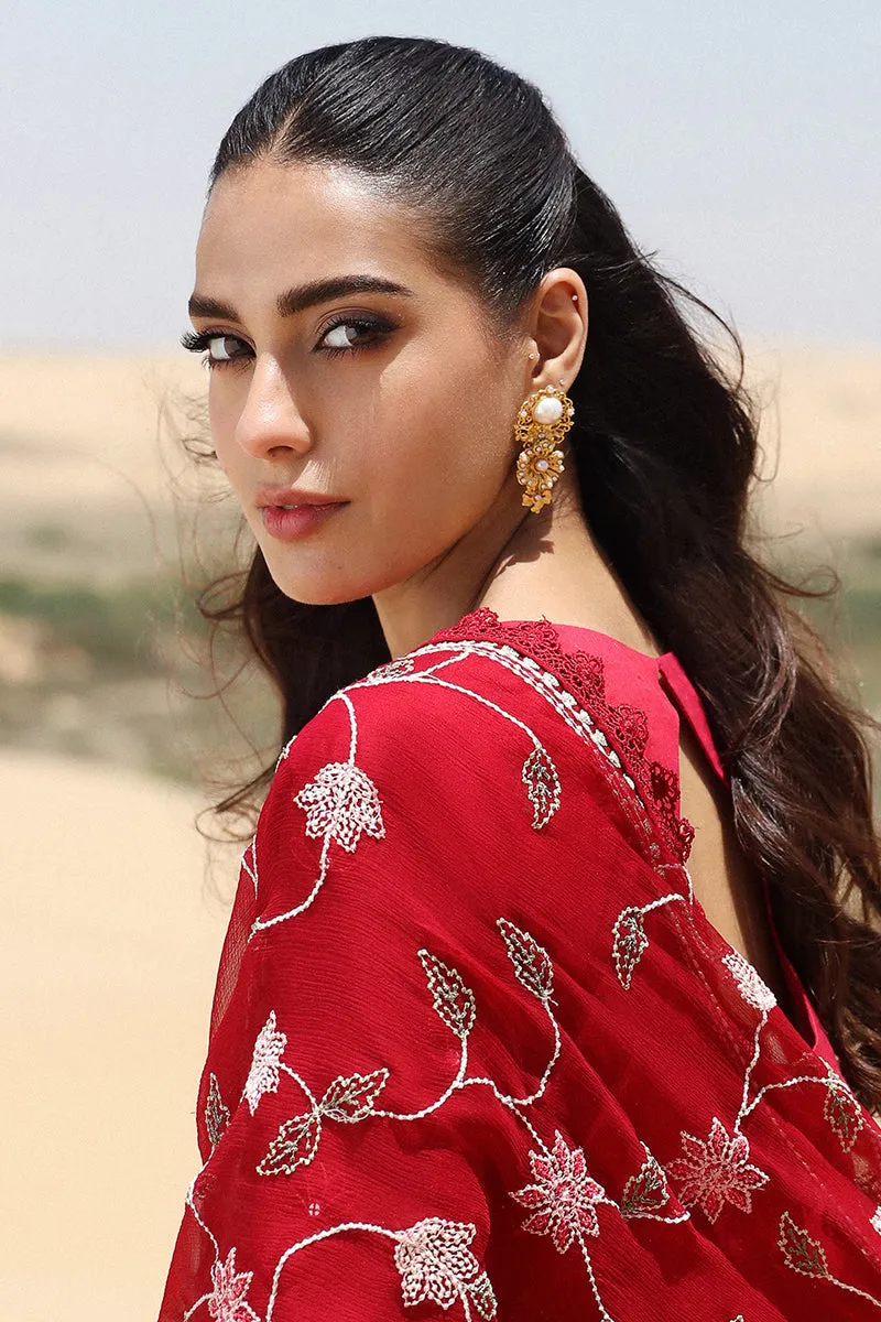 Cross Stitch Eid Lawn Edit – VERMILLION SCARLET-3 PIECE EMBROIDERED LAWN SUIT
