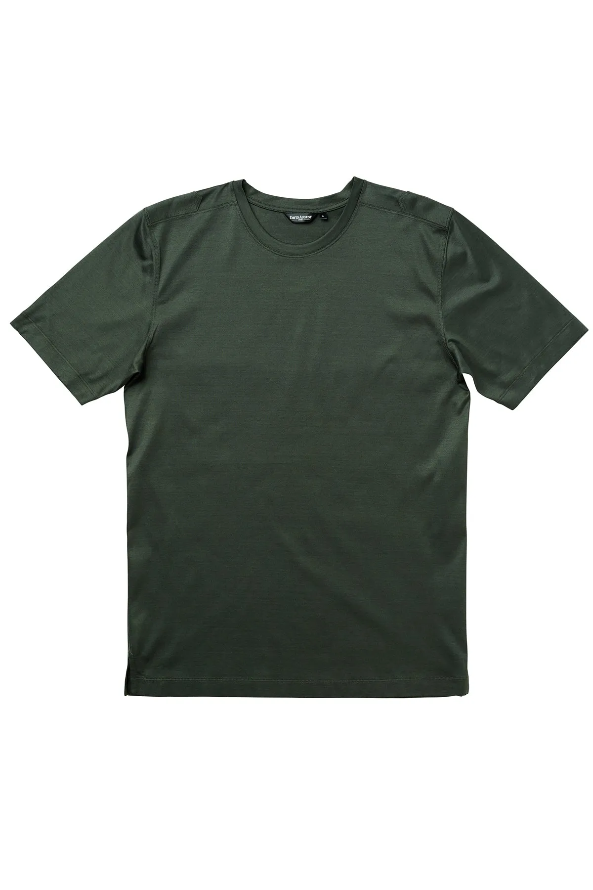 David August Mercerized Cotton T-Shirt Crew Neck Olive