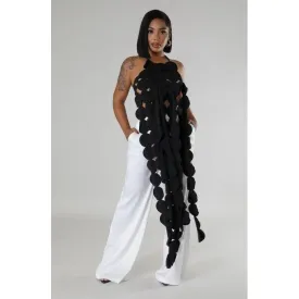 Dot Fringe Halter Neck Top