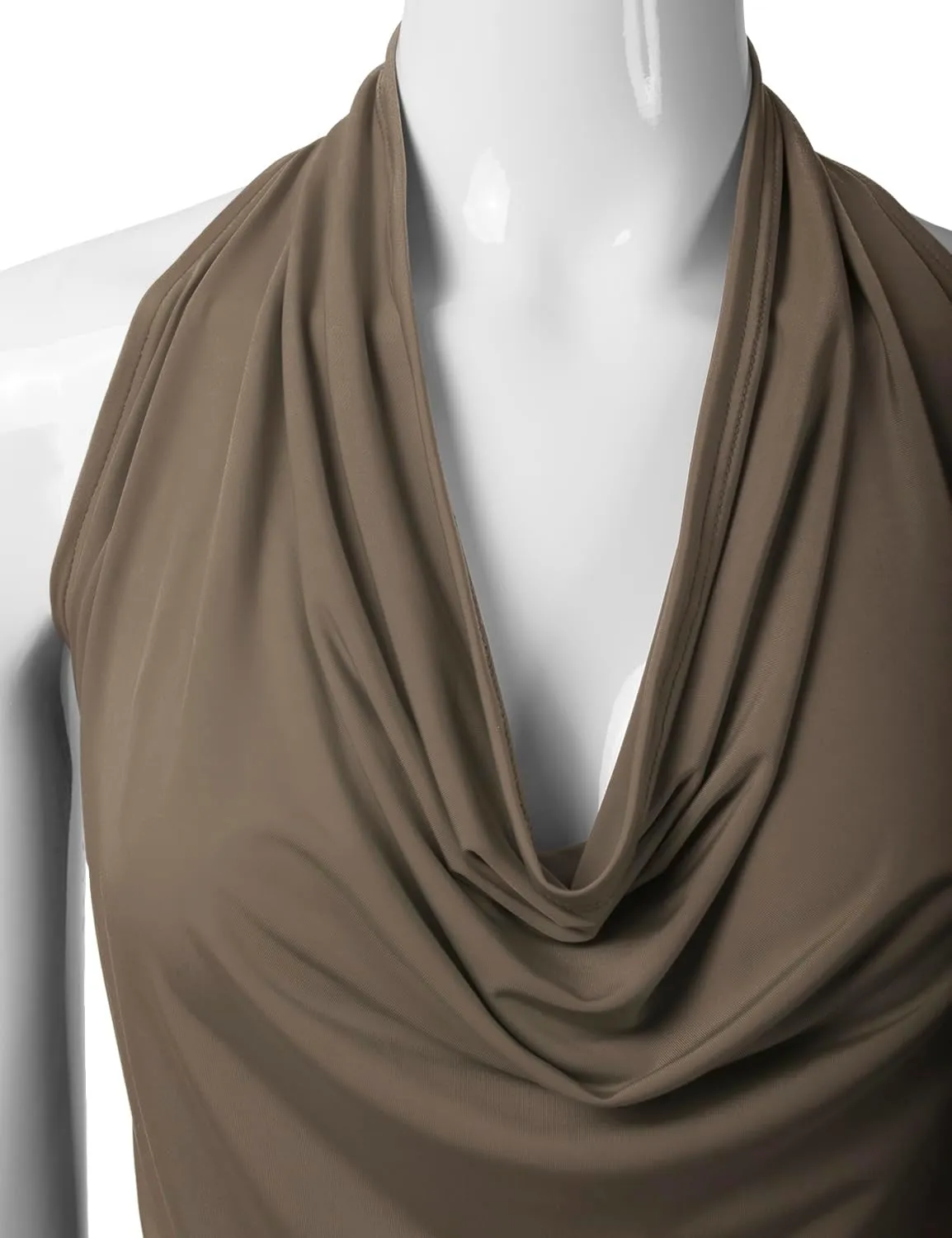 EIMIN Women's Casual Halter Neck Draped Front Sexy Open Back Tank Top (S-3XL)