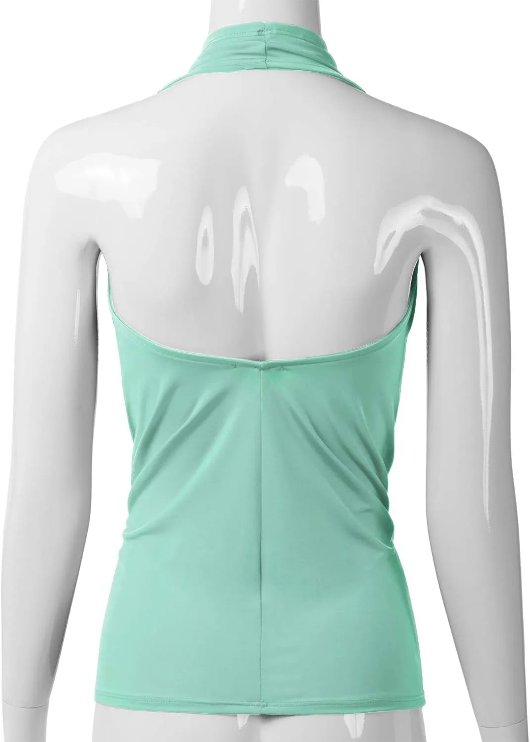 EIMIN Women's Casual Halter Neck Draped Front Sexy Open Back Tank Top (S-3XL)