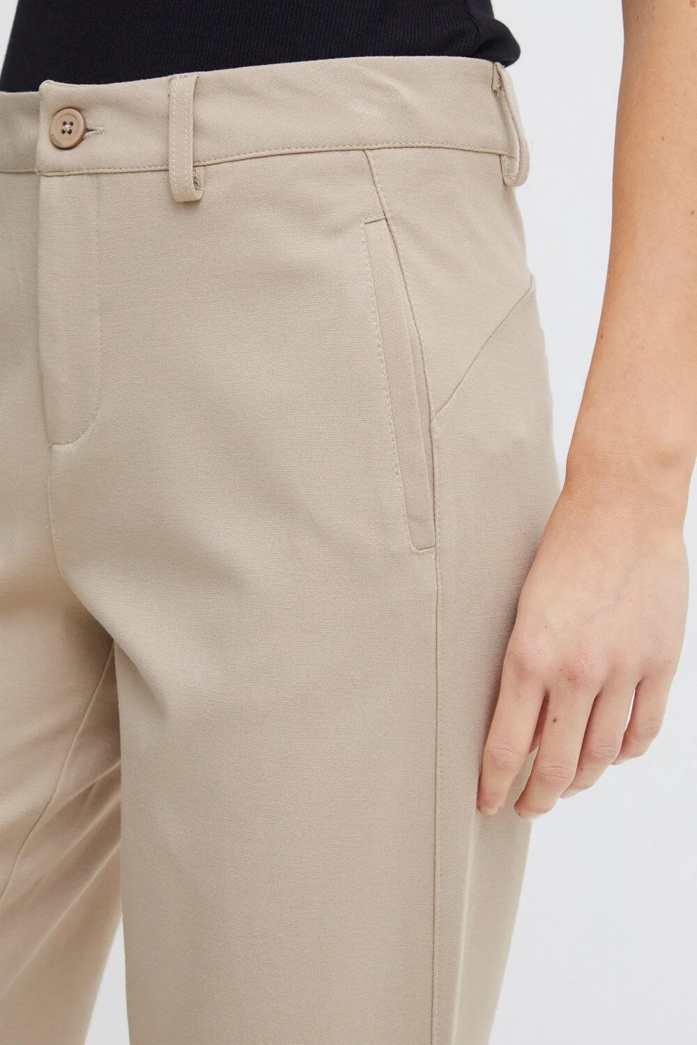 Fransa Tessa loose trousers, beige