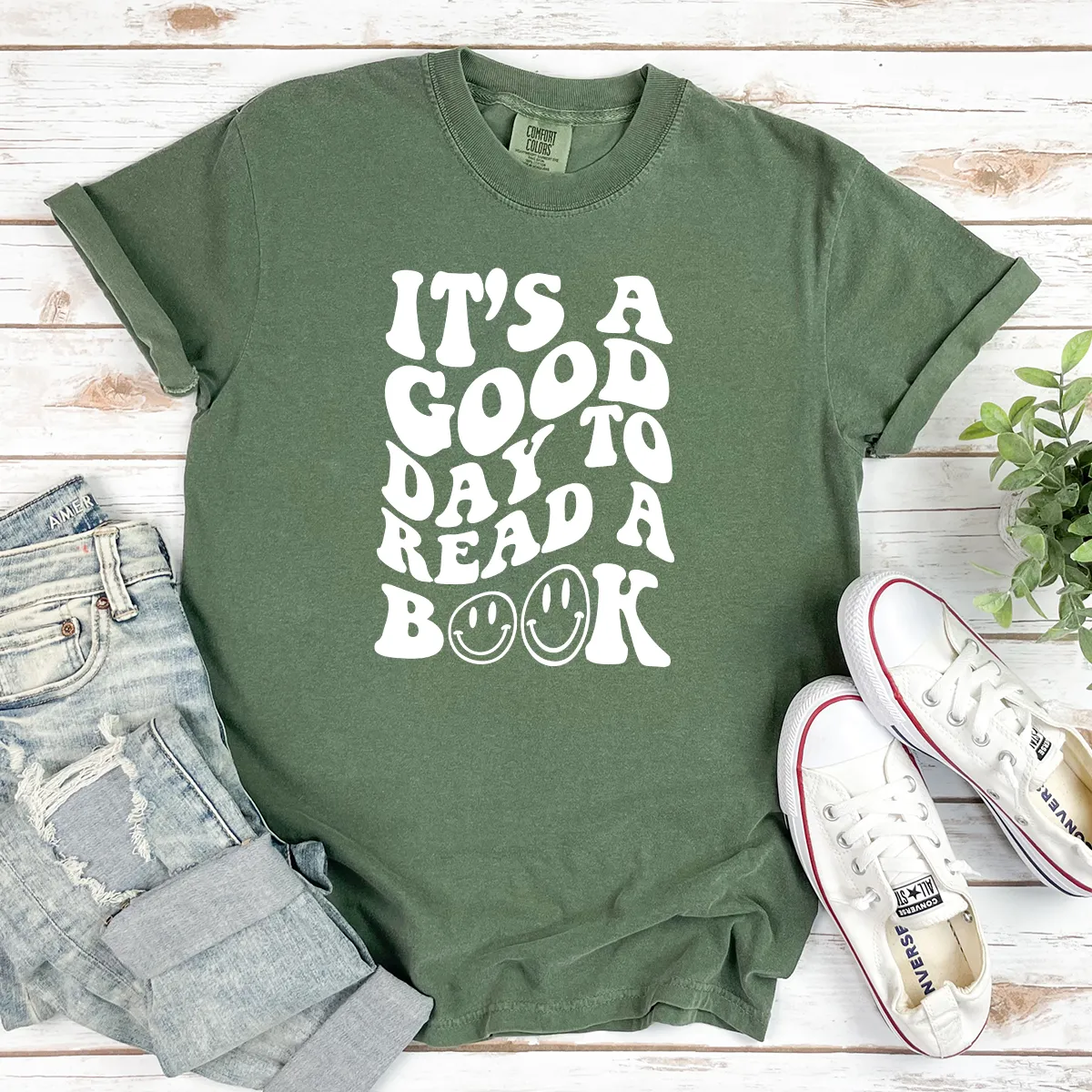 good day to read cotton tee