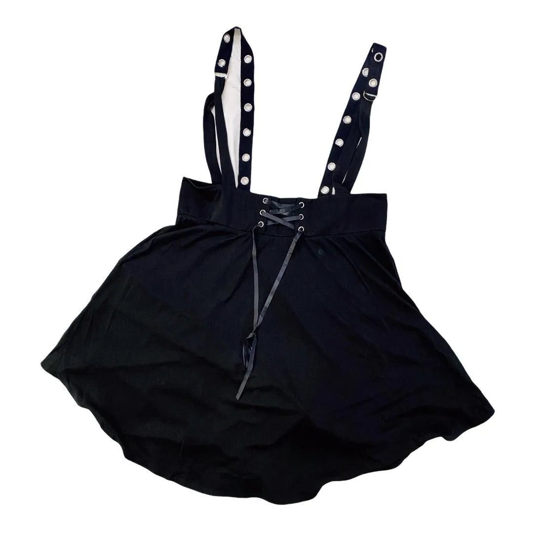 High Waisted Suspender A-Line Skirt