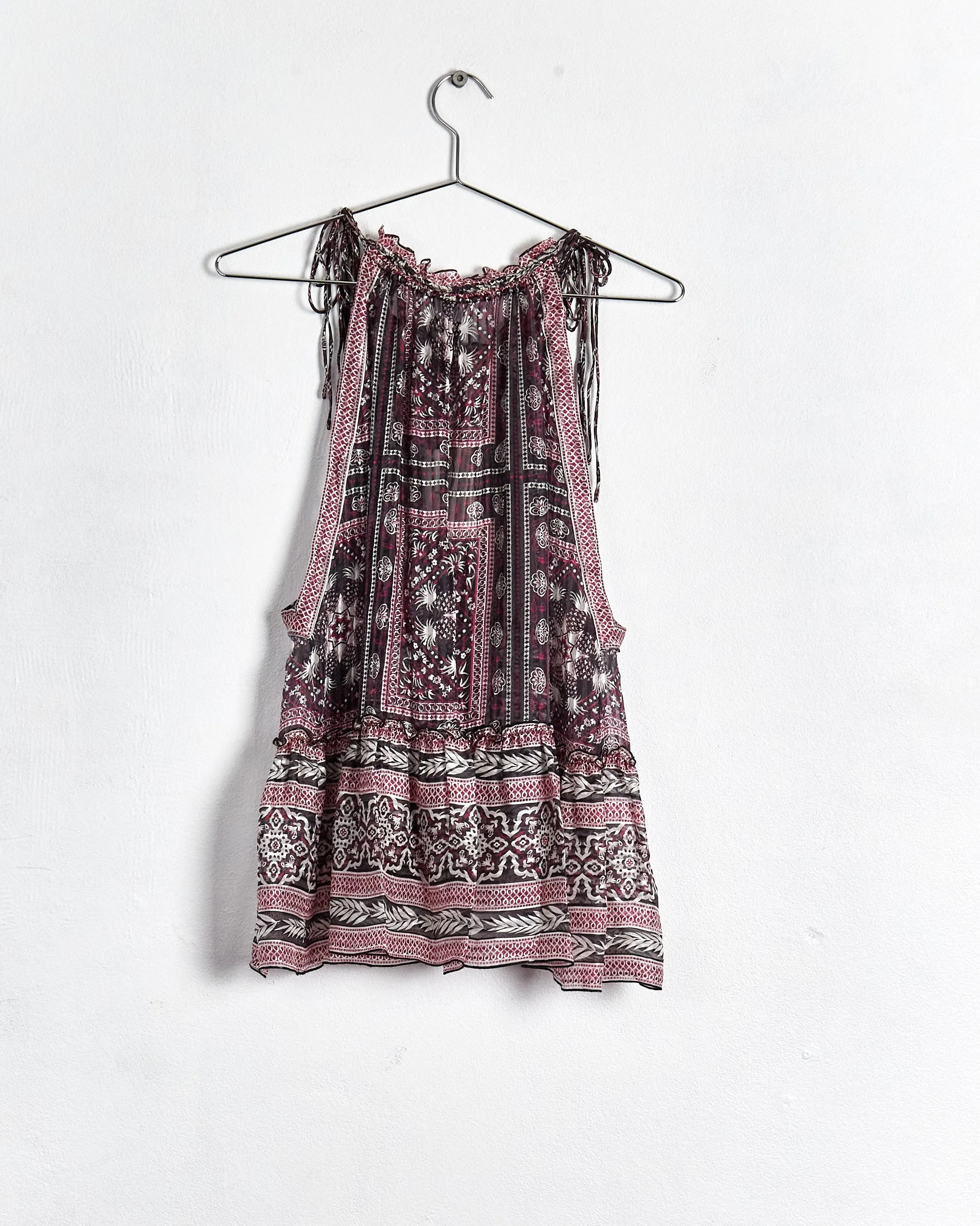 Isabel Marant 'easton' halter tie top, pink & purple, 10
