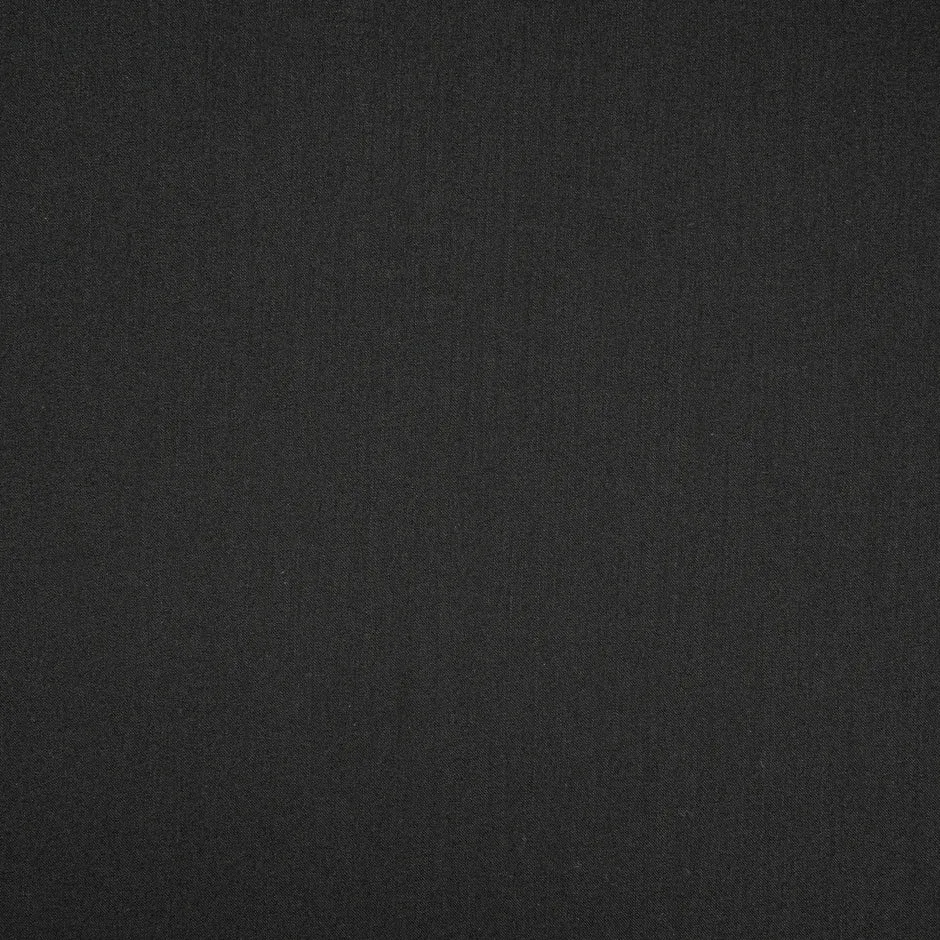 Jet Black Wool Blend Stretch Jersey