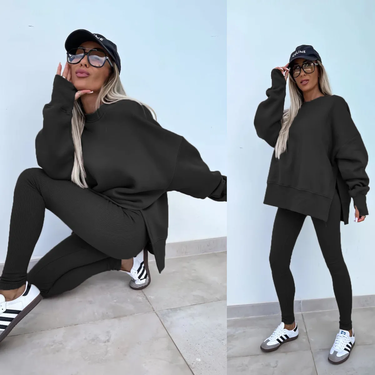 Loose Sweater & Trousers Two Piece