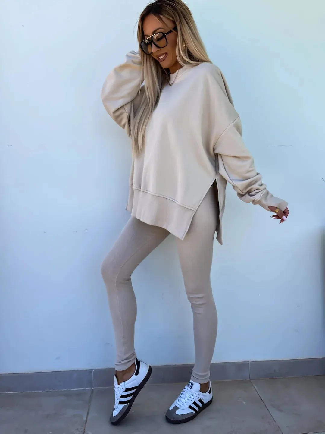 Loose Sweater & Trousers Two Piece