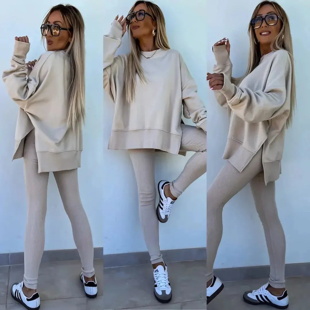 Loose Sweater & Trousers Two Piece