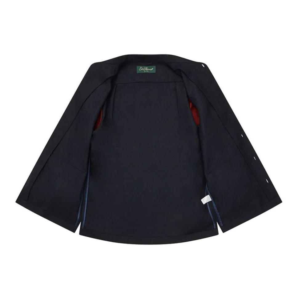 Lynton Navy Herringbone Wool Overshirt
