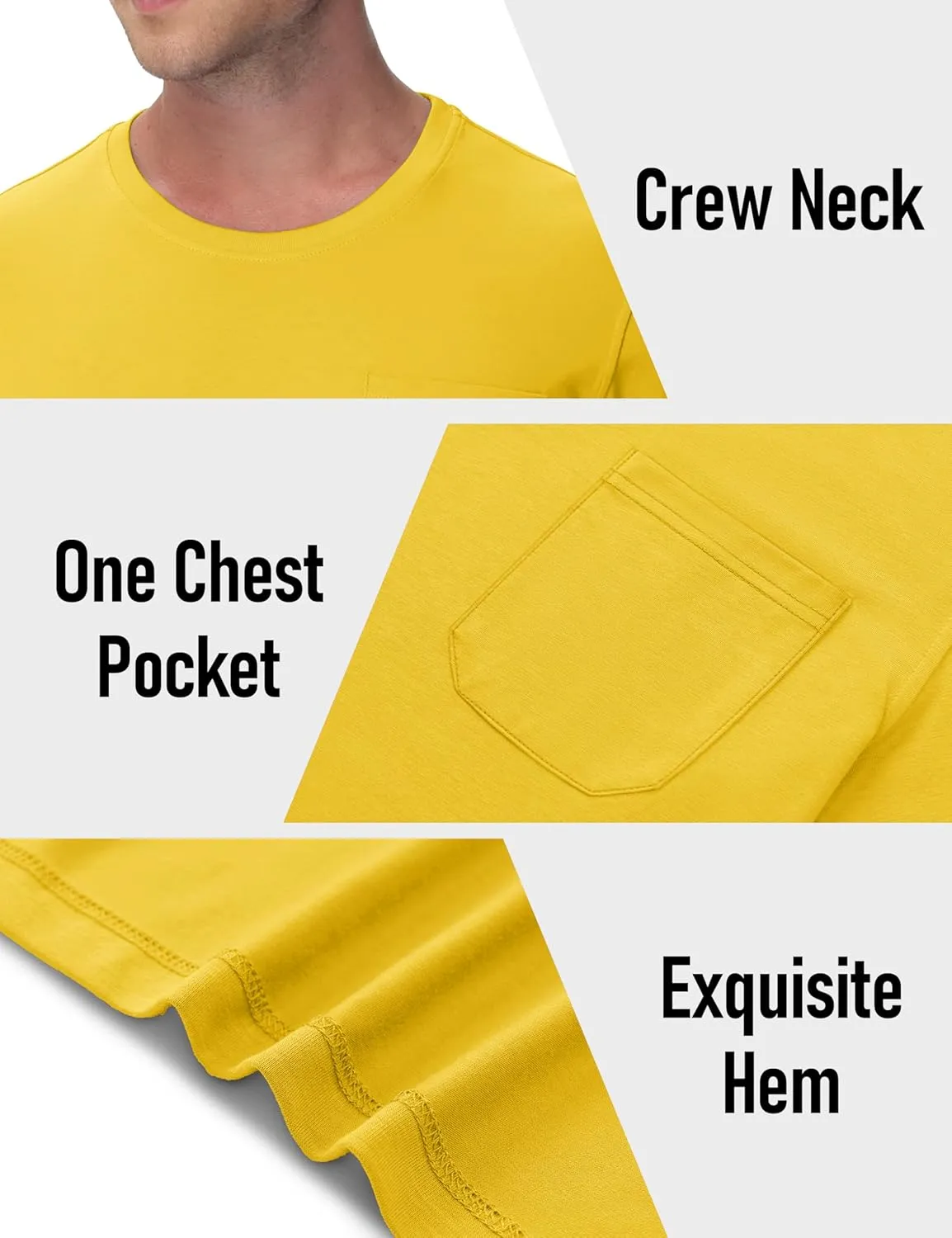 MAGCOMSEN Mens Pocket T Shirts Cooling UPF 50  Summer Tee Shirt Short Sleeve Crewneck Tee Cotton Lightweight Casual T-Shirt
