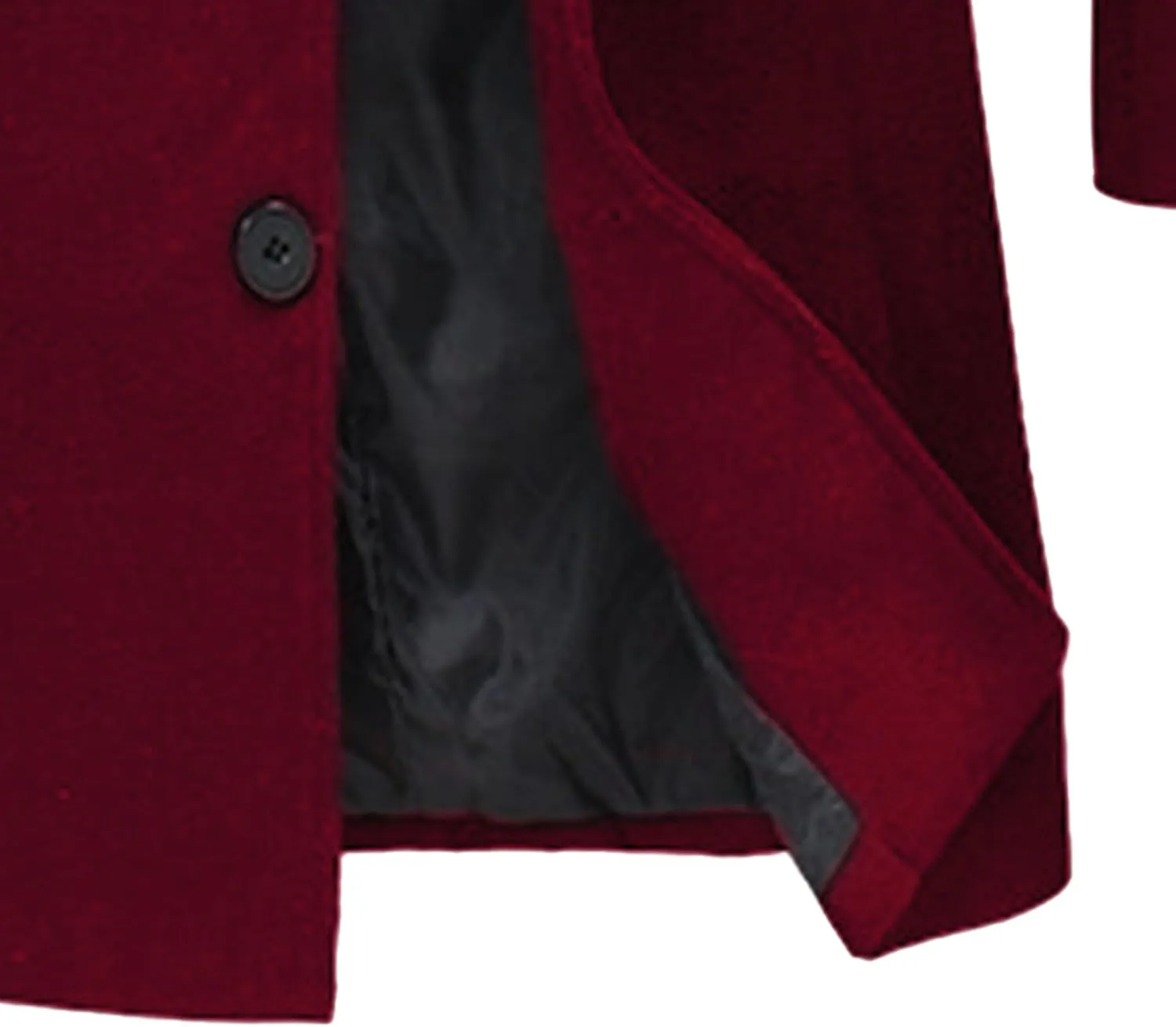 Maiyifu-GJ Mens Slim Fit Long Trench Coat Wool Blend Overcoat Warm Winter Single Breasted Coat Mid-Length Outerwear