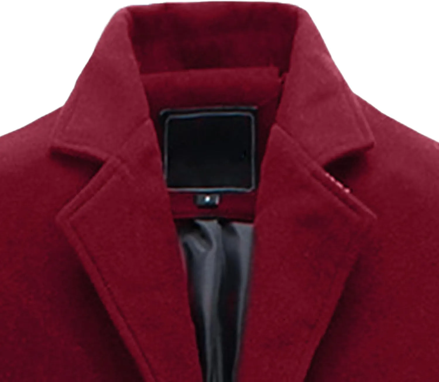 Maiyifu-GJ Mens Slim Fit Long Trench Coat Wool Blend Overcoat Warm Winter Single Breasted Coat Mid-Length Outerwear