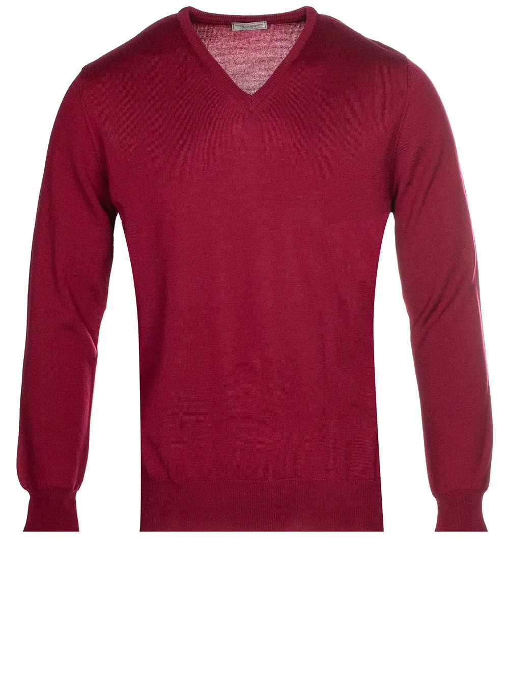 Merino V Neck Red