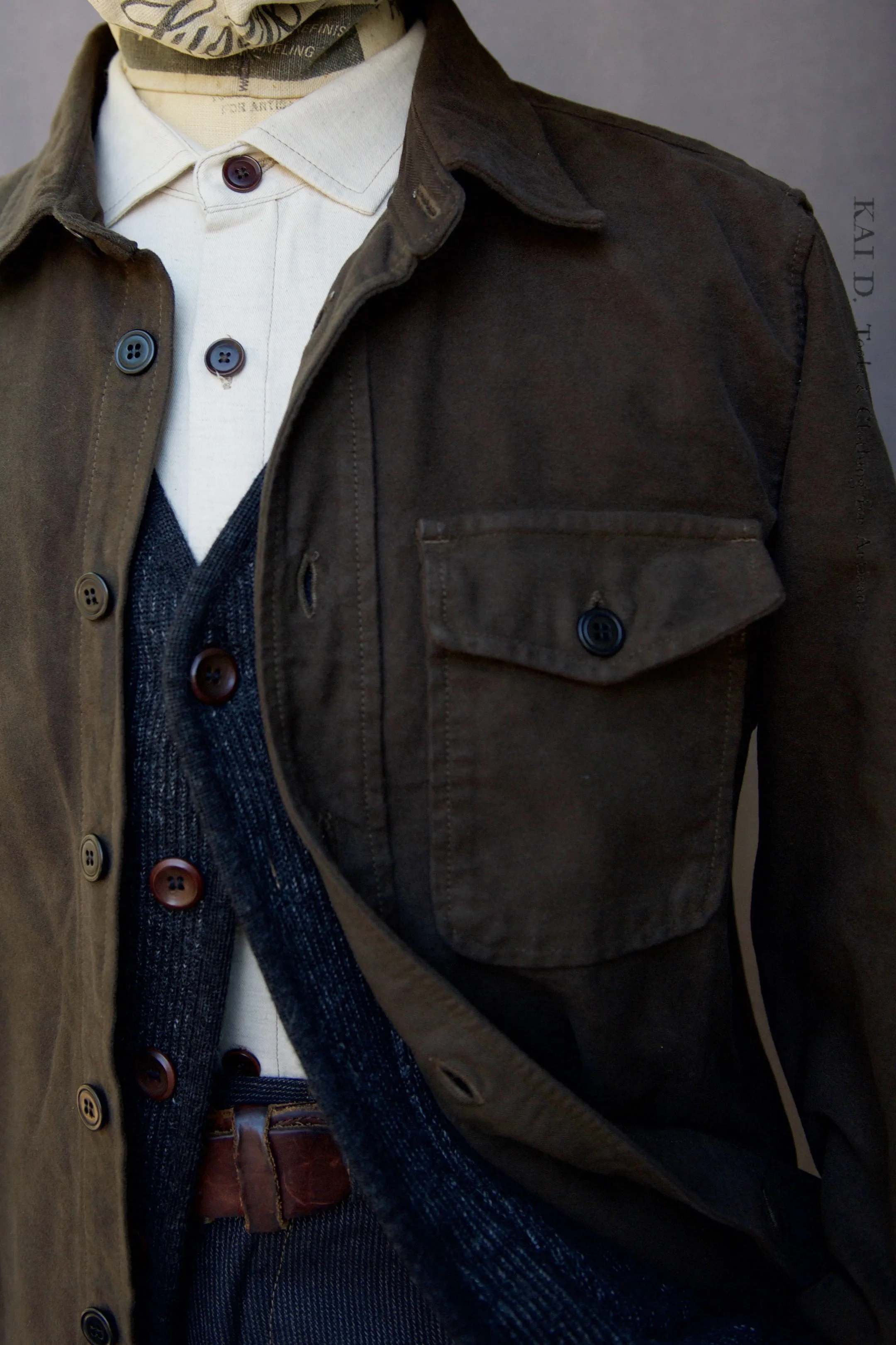 Moleskin Over Shirt -Chocolate - S, M, L, XL