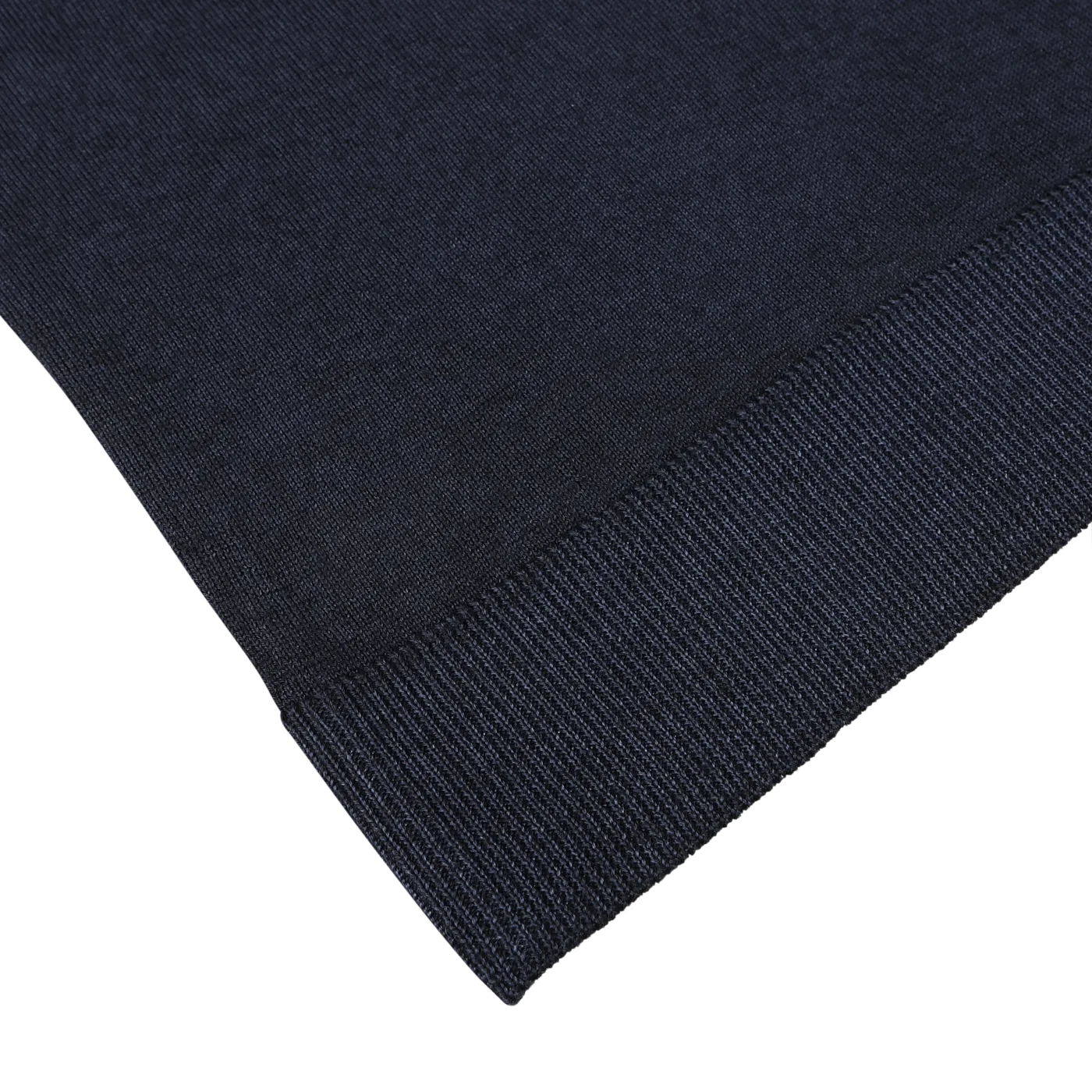 Navy Blue Melange Merino Wool Crewneck