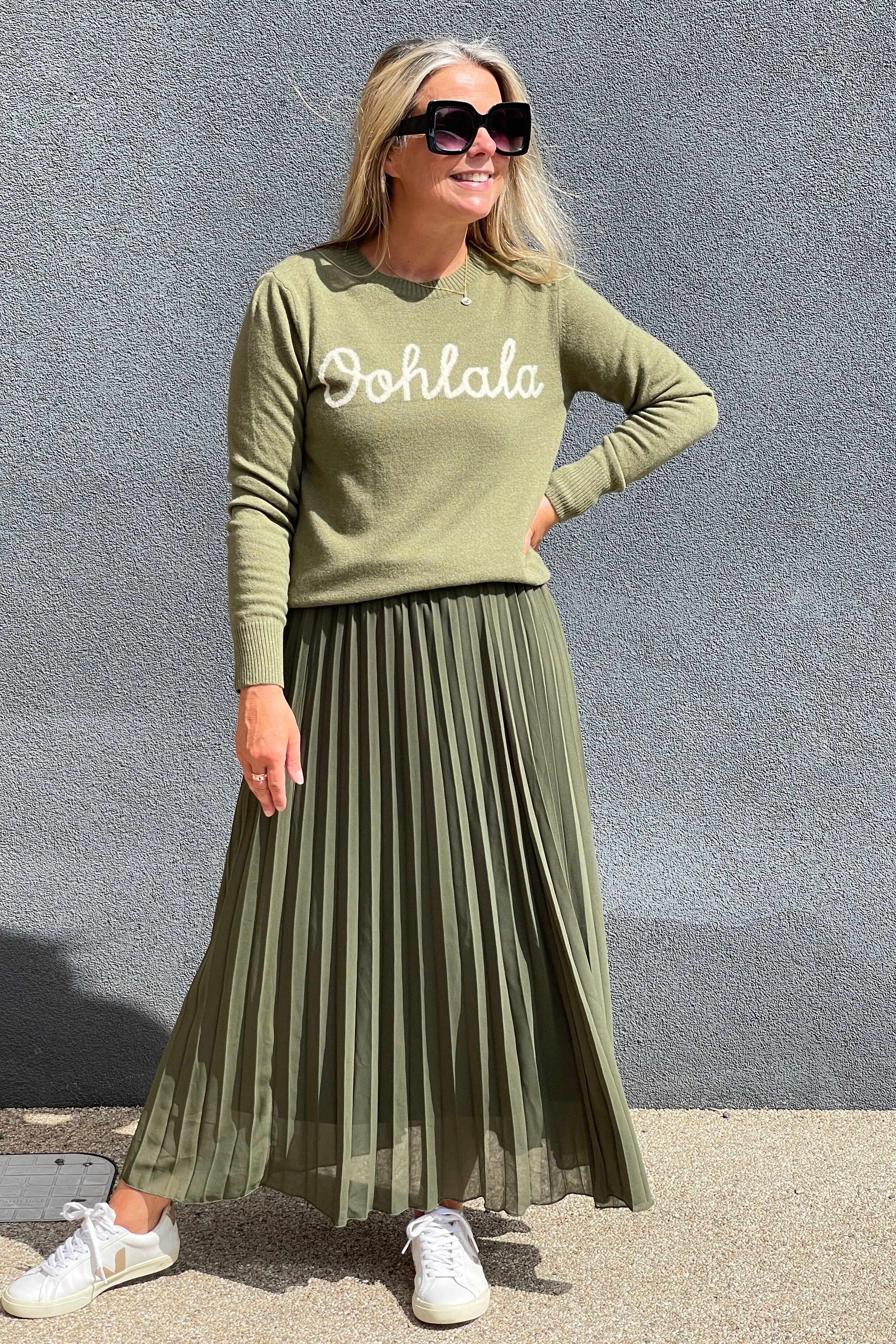 Ooh La La Cashmere Blend Jumper | Khaki